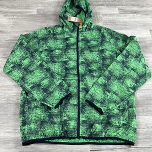 Men's XL Asics Packable Windbreaker Jacket‎ Tie Dye Green/Peacoat NWT